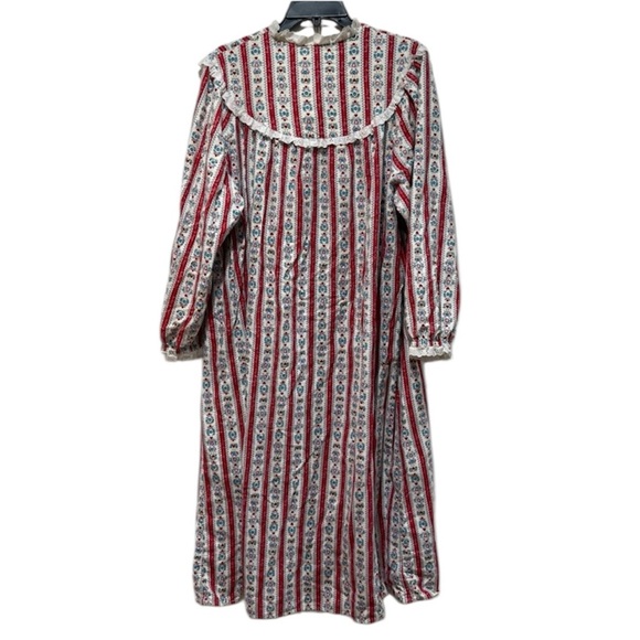 VTG Eileen West Floral Flannel Long Sleeve Nightgown Large L Cottagecore Tradwi - Picture 4 of 14
